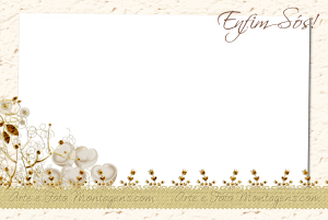 Moldura Amor - Casamento Enfim Sós Noivos, 'Enfim Sós', ornamento dourado elegante.