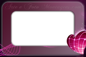 Moldura Amor - Coração Pink Fundo Preto Coração pink brilhante, fundo preto.