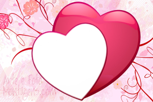 Moldura Amor - Corações Floral moldura de corações, moldura floral, fundo rosa claro.