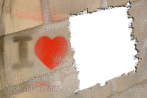 Moldura Amor - I Love Muro Grafite 'I Love You' muro tijolos, moldura urbana.
