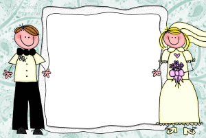 Moldura Amor - Recém Noivos Casados Recém-casados, bolo, champanhe, moldura festa, fundo estampado.