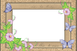 Moldura Comemorativa - Dia das Mães Quadro Flores Borboletas Quadro de pastilhas marrom, flores, borboletas, frase 'Mãe, te amo'.