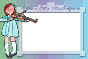 Moldura Diversas - Música Violino menina tocando violino.