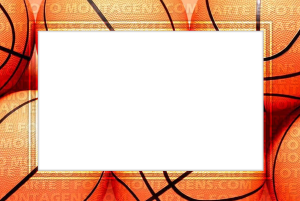 Moldura Diversas - Esporte Basquete moldura coom fundo de Bola basquete.
