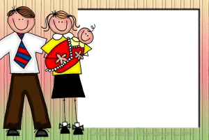 Moldura Diversas - Família Pais Desenho família (pai, mãe, filhos).