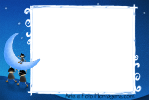 Moldura Diversas - Lua Noite Lua, estrelas, noite.