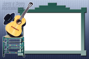 Moldura Diversas - Música Violão MPB Violão e chapeu, bossa nova.