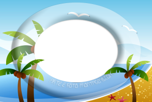 Moldura Diversas - Praia Coqueiros Coqueiros, mar, fundo praia tropical.