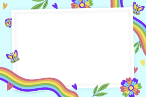 Moldura Diversas - Pride Arco-íris pride, arco-íris, corações, borboletas.