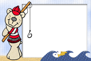 Moldura Diversas - Profissões Pescador ursinho Pescador.