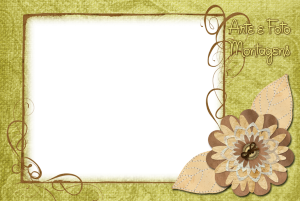 Moldura Diversas - Vintage Flor Flor estilo vintage, moldura antiga ornamentada, fundo papel envelhecido.