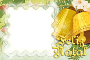 Moldura Natal - Sinos Sinos Natal dourados.