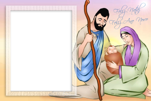 Moldura Natal - José Jesus Maria Presépio José, Jesus, Maria, moldura retangular.