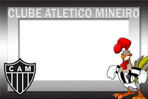 Moldura Times - Atlético Mineiro Escudo time Atlético Mineiro, Galo, preto e branco.