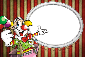 Moldura Infantil - Circo Palhaço Pirulitos Palhaço, pirulitos, doces, fundo listrado.