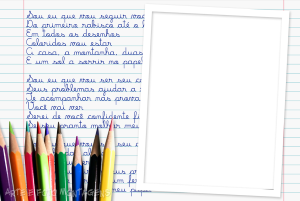 Moldura Infantil - Escolar O Caderno musica o caderno, lapis de cor, fundo de caderno.