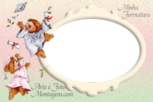 Moldura Infantil - Formatura Ursinhos Ursinhos formatura, capelo, diploma.