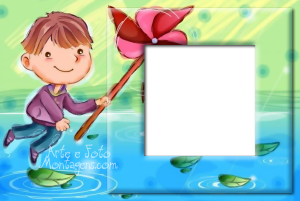 Moldura Infantil - Menino Catavento Menino com catavento.