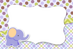 Moldura Infantil - Scrap Elefantinho sticker de elefantinho, fundo estampado estilo scrapbook.