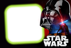 Moldura Personagens - Star Wars Darth Vader Star Wars, logo filme, luta sabres, moldura verde formato 'D'.
